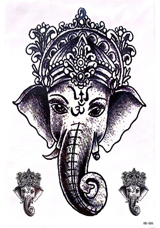 A tattoo elephant head or ganesha god in indian Vector Image