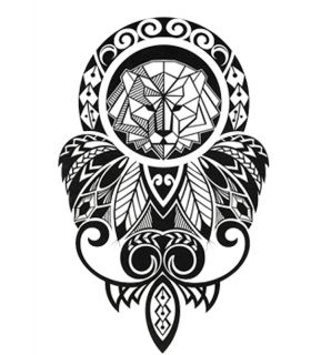 Polynesian Lion Temporary Tattoo 496 – Tintak Tattoo
